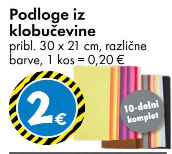 Podloge iz klobučevine 10-delni komplet