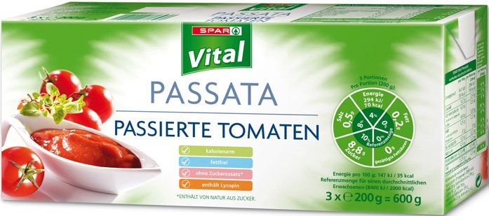 SPAR Vital Paradižnikova passata 3 x 200 g