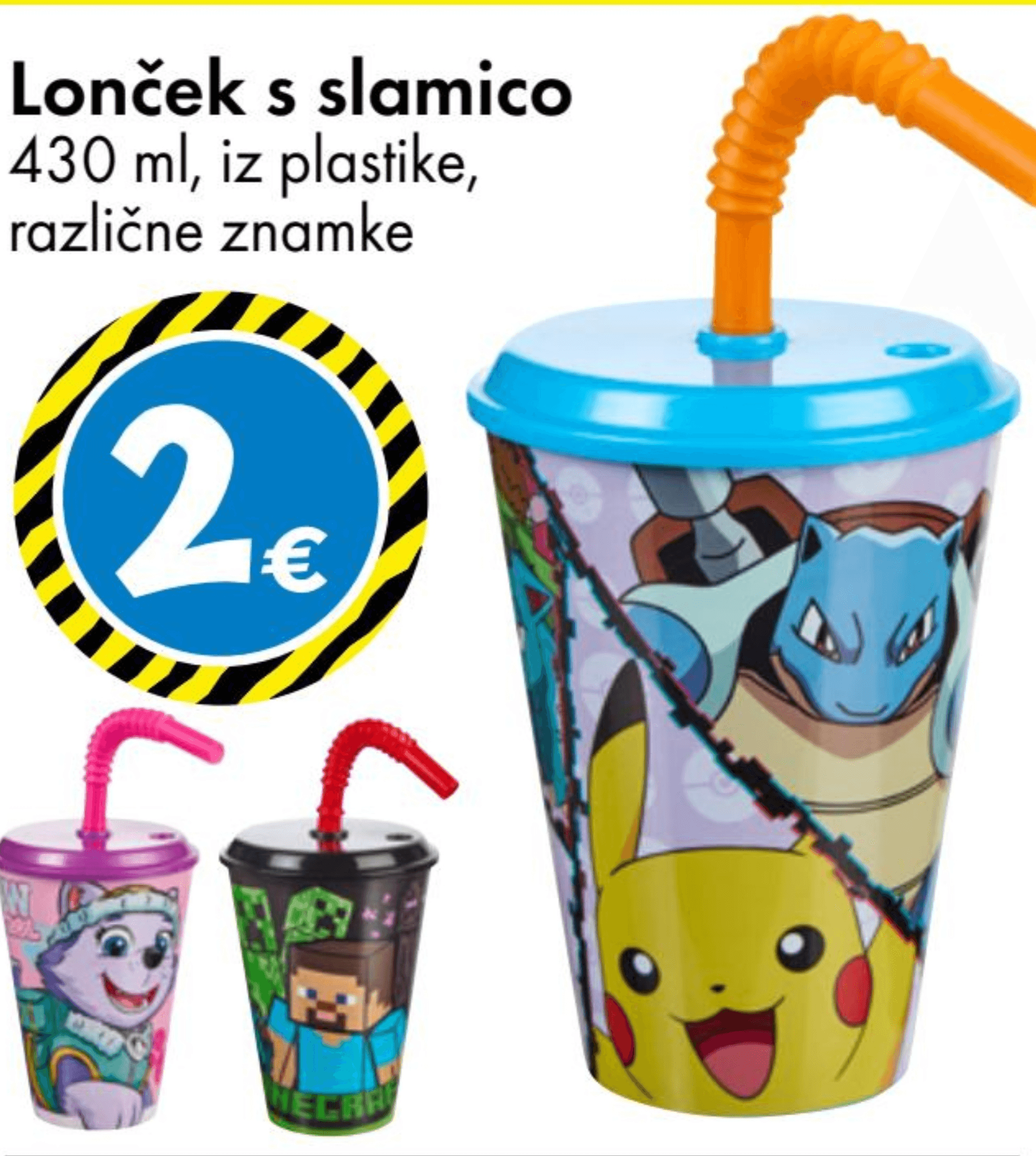 Lonček s slamico 430 ml