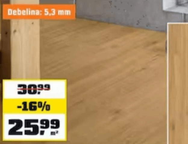 Vinilna tla Basic 5.3 Hrast Natur - Akcija v trgovini Obi