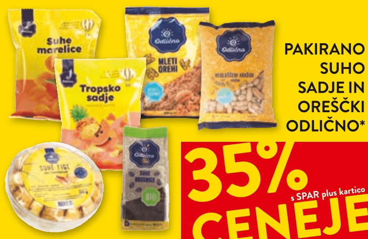 Pakirano suho sadje in oreščki