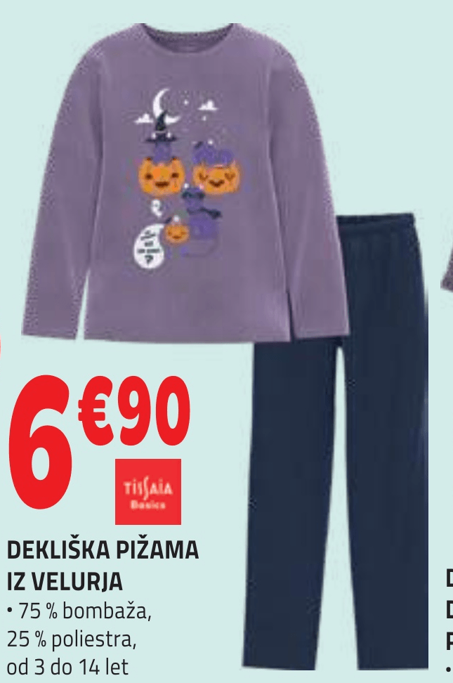 Tissaia Basics Dekliška pižama iz velurja
