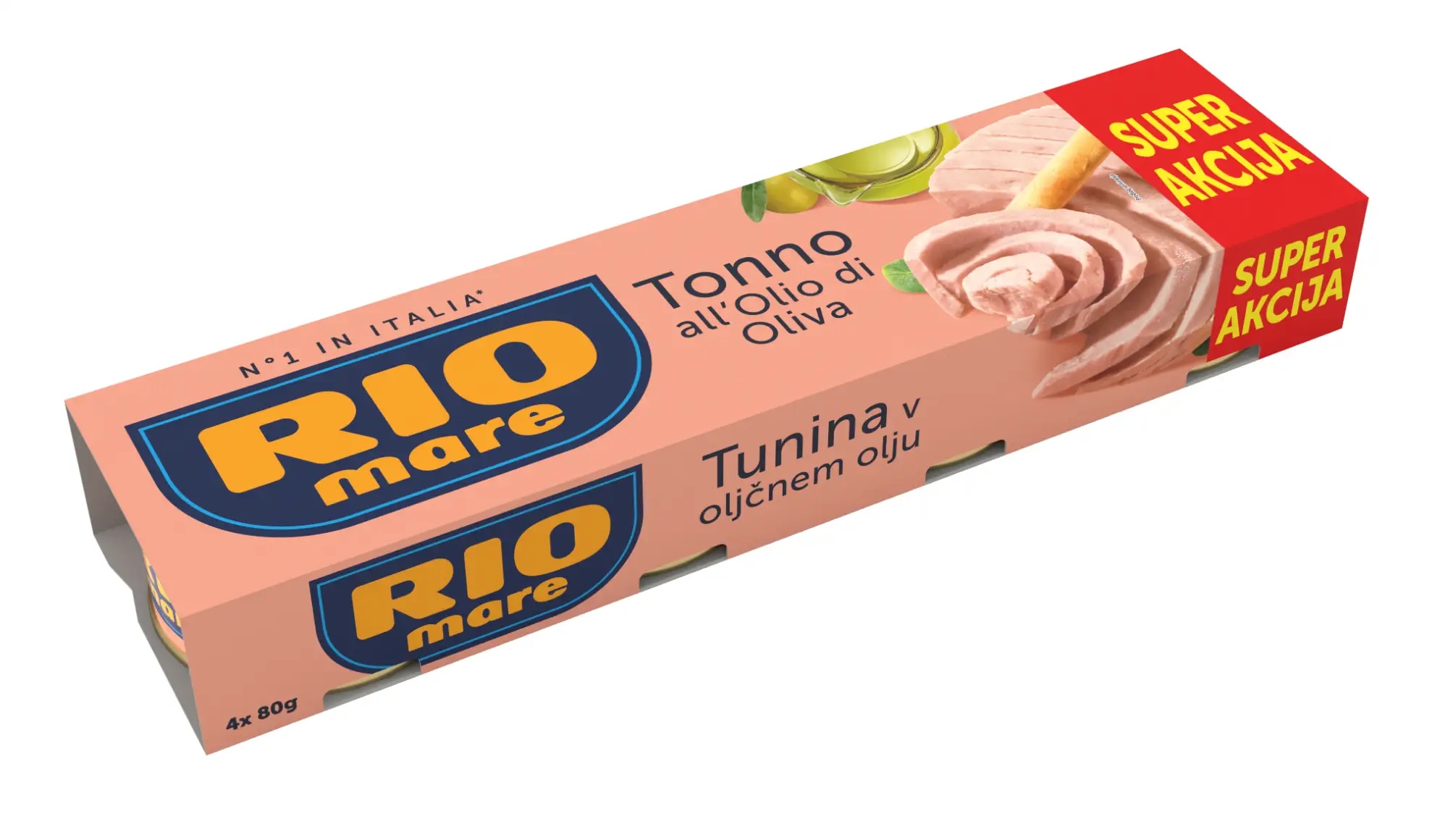 Tunina v oljčnem olju Rio Mare 4x 80 g