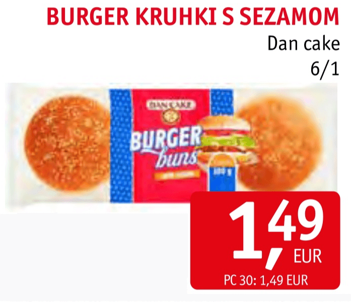 Burger kruhki s sezamom 6/1 Dan cake