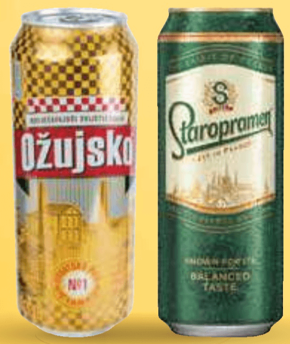 Pivo Ožujsko ali Staropramen 0,5 l - Akcija v trgovini Mercator