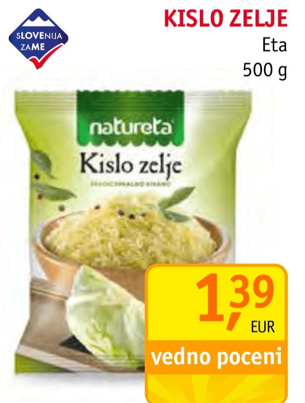 Kislo zelje Natureta 500 g NATURETA