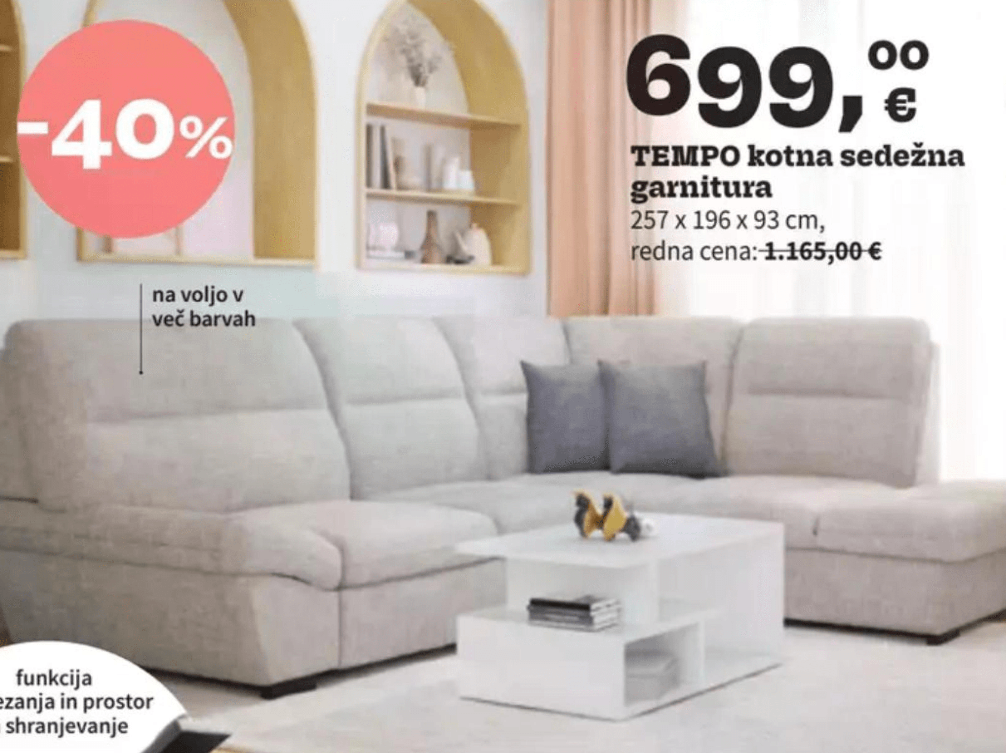 TEMPO kotna sedežna garnitura