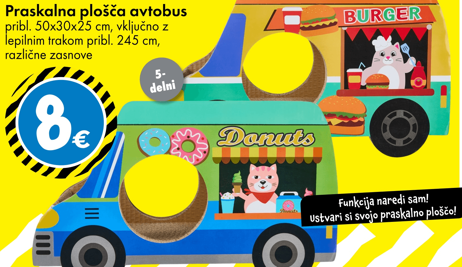 Praskalna plošča avtobus 5-delni