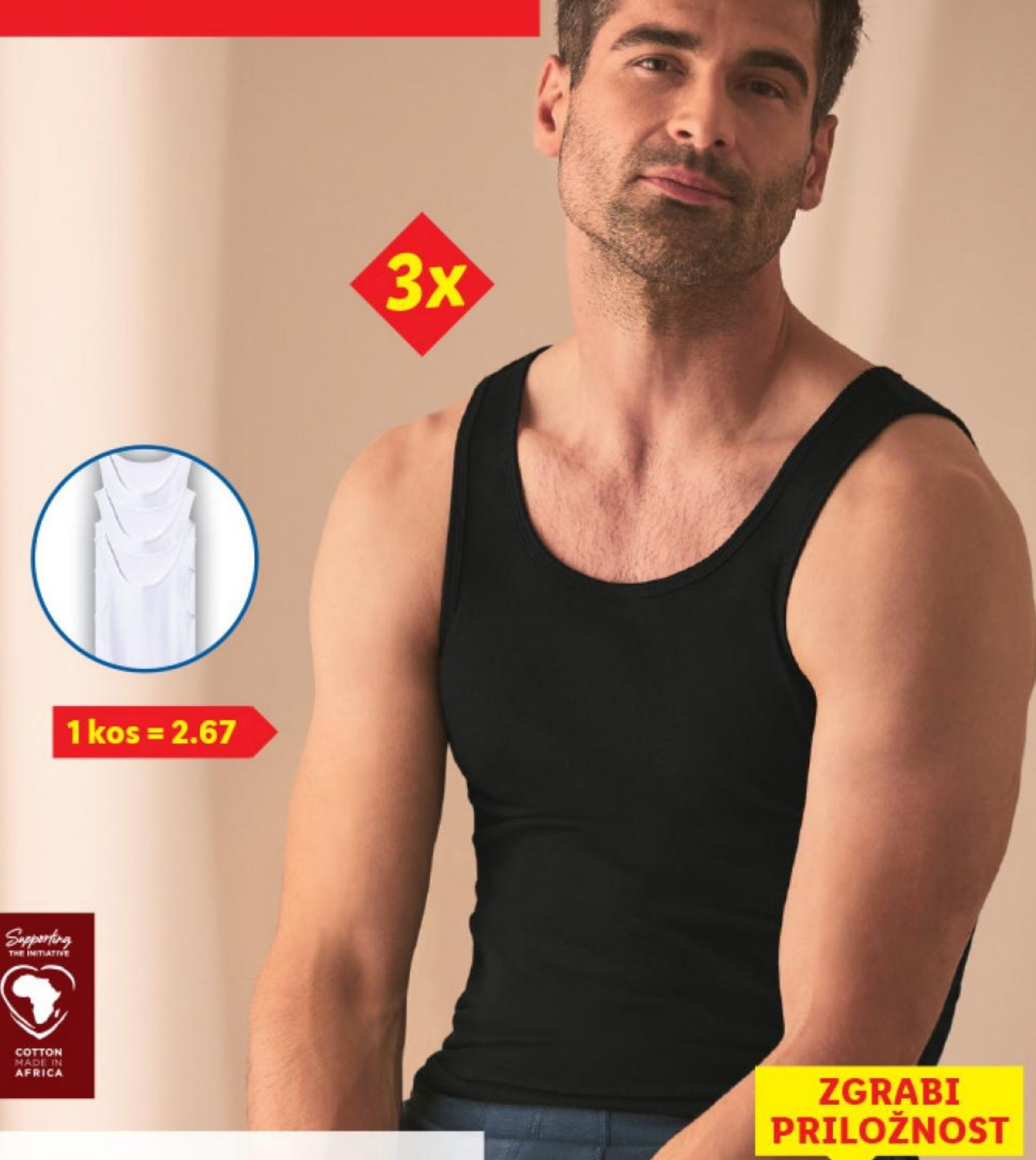 Esmara MEN Moška spodnja majica 3 kosi