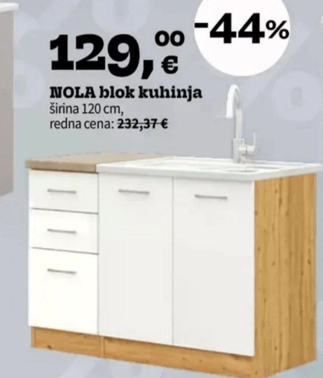 NOLA blok kuhinja - Akcija v trgovini Prima