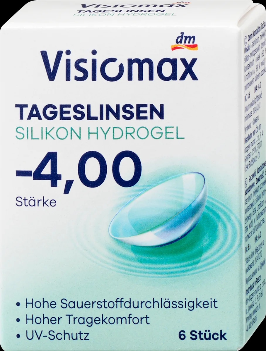 Visiomax dnevne silikonsko-hidrogelne kontaktne leče 6 kosov - Akcija v trgovini Dm