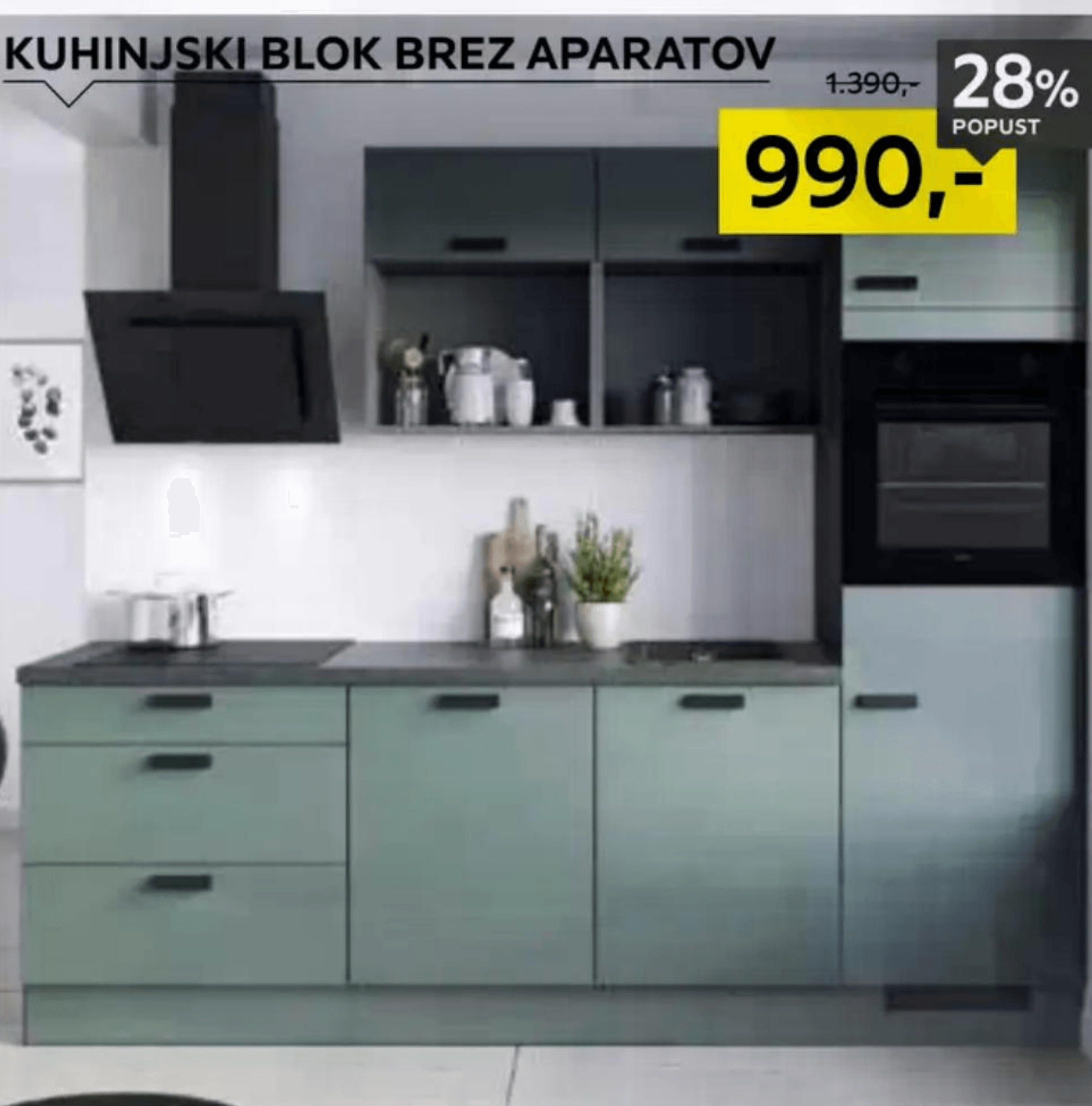 Kuhinjski blok brez aparatov - Akcija v trgovini Lesnina