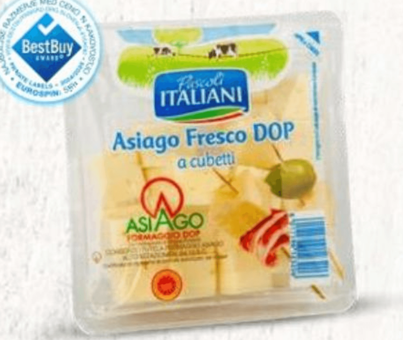 Pascoli Italiani Sir Asiago DOP, kocke Asiago Fresco DOP a cubetti 200 g