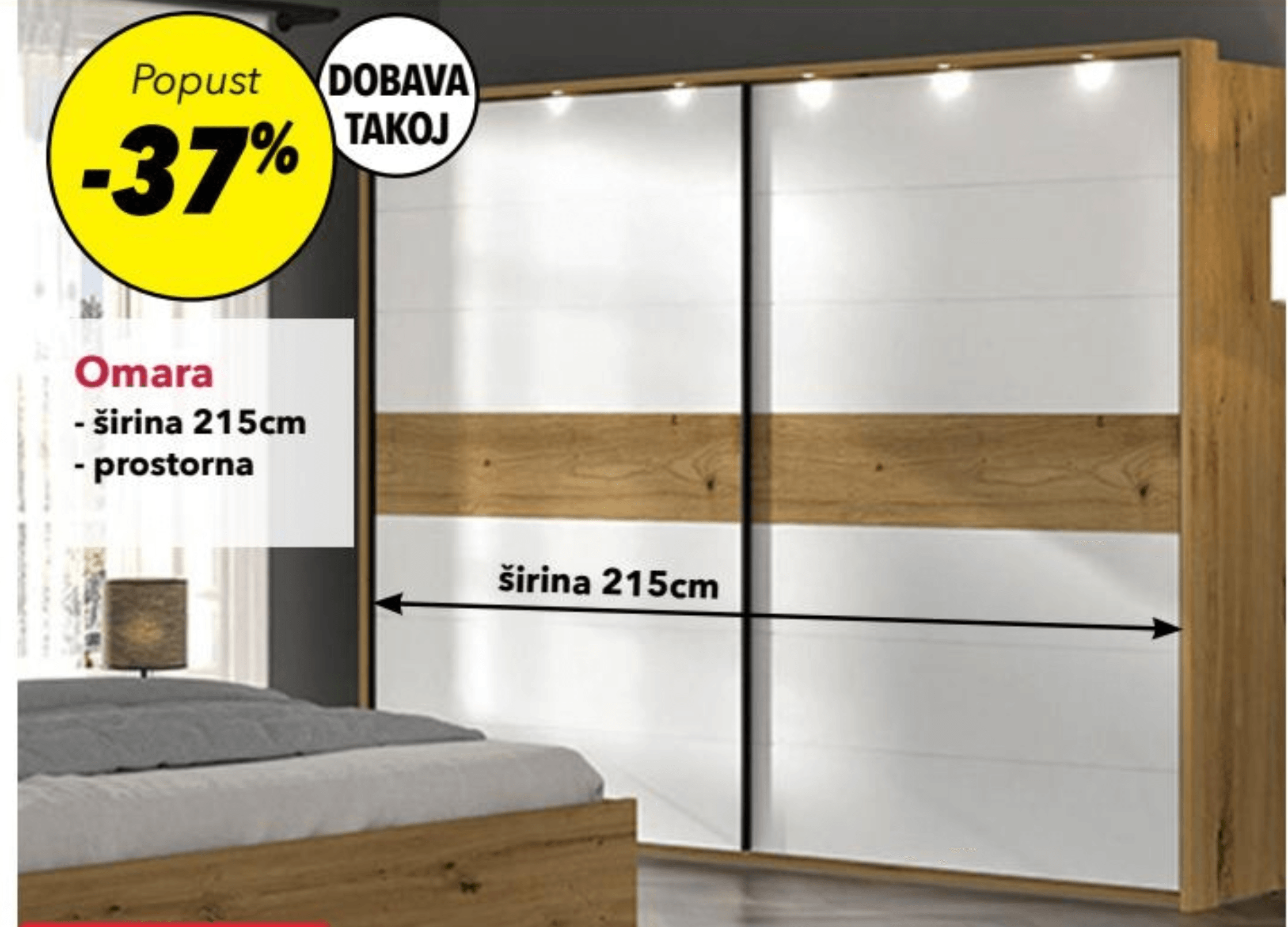 Garderobna omara OSLO 215x225x60cm