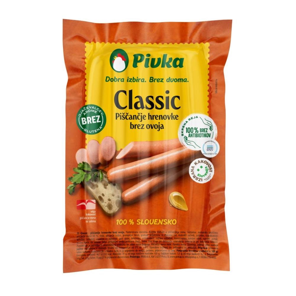 Piščančje hrenovke Pivka Classic 600 g