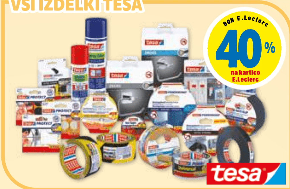 Vsi izdelki Tesa - Akcija v trgovini E.Leclerc