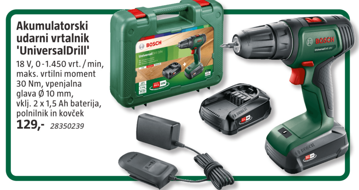 Akumulatorski udarni vrtalnik 'UniversalDrill'