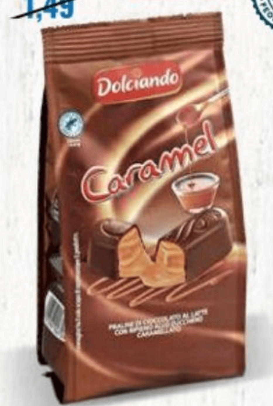 Čokoladni pralineji s karamelo 100 g Dolciando - Akcija v trgovini Eurospin