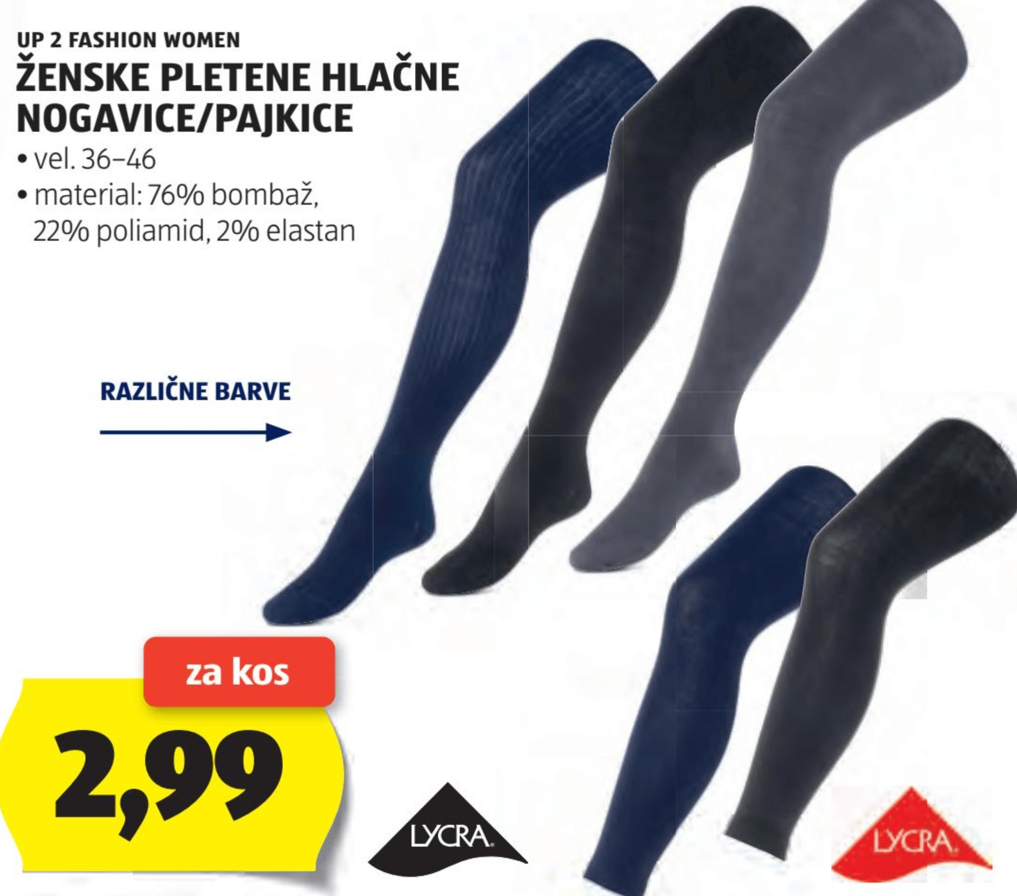 UP 2 FASHION WOMEN Ženske pletene hlačne nogavice/pajkice