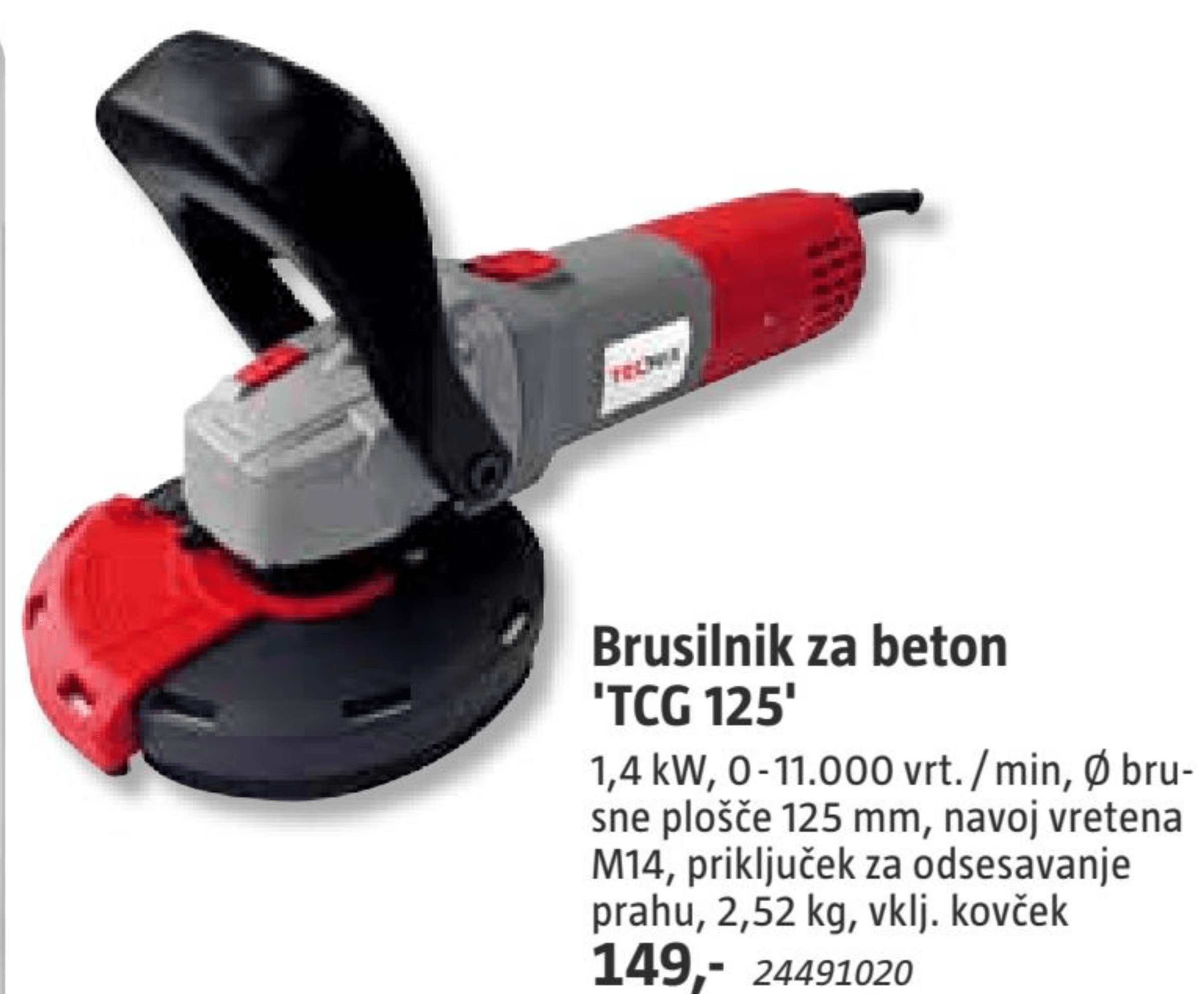 Brusilnik za beton 'TCG 125'
