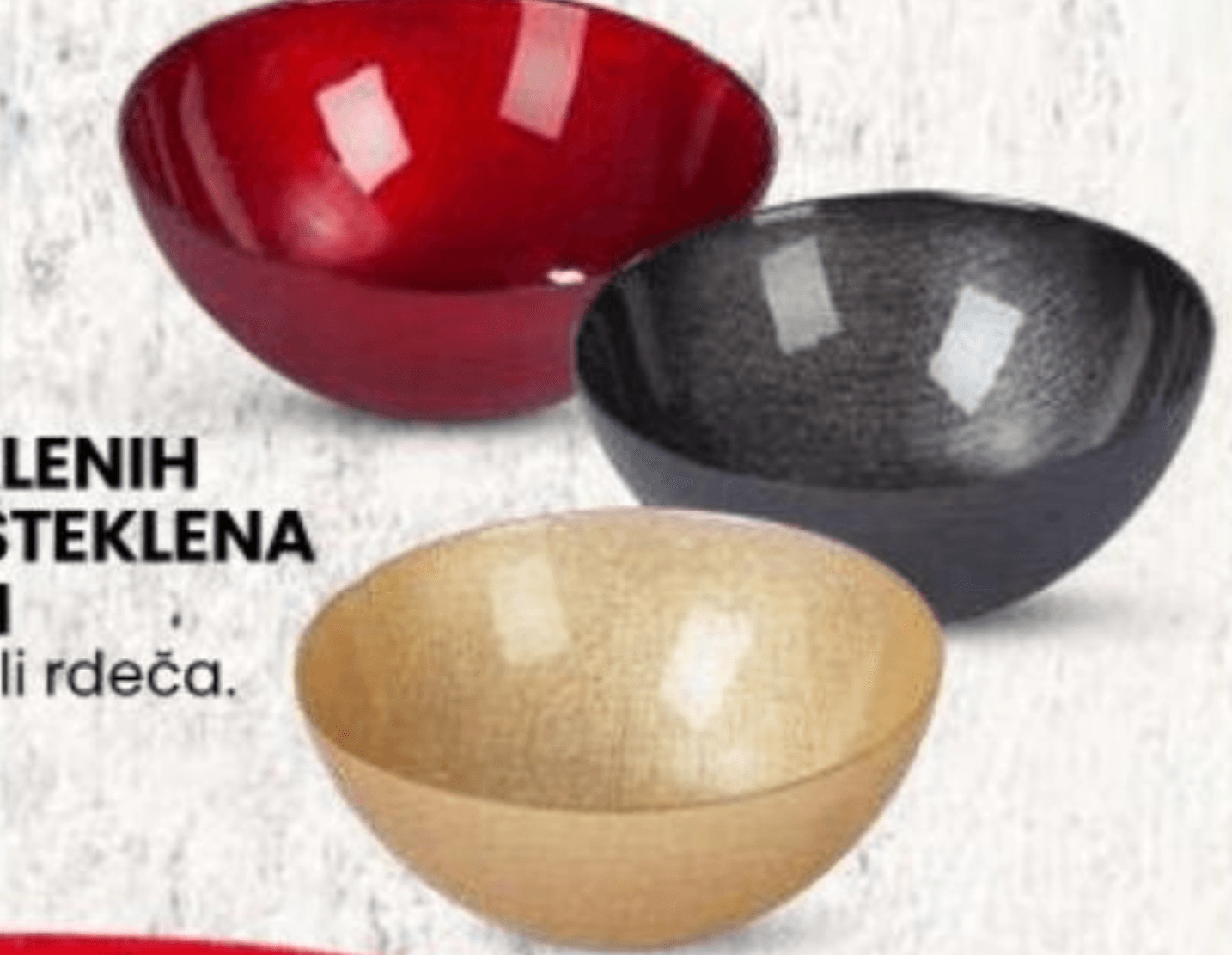 Komplet 2 steklenih skled