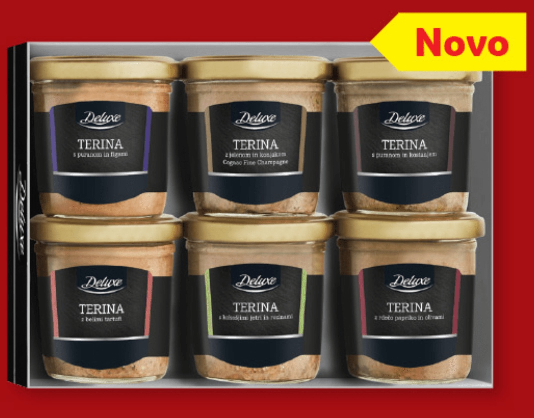 Deluxe Izbor mesnih in zelenjavnih terin 6 x 90 g