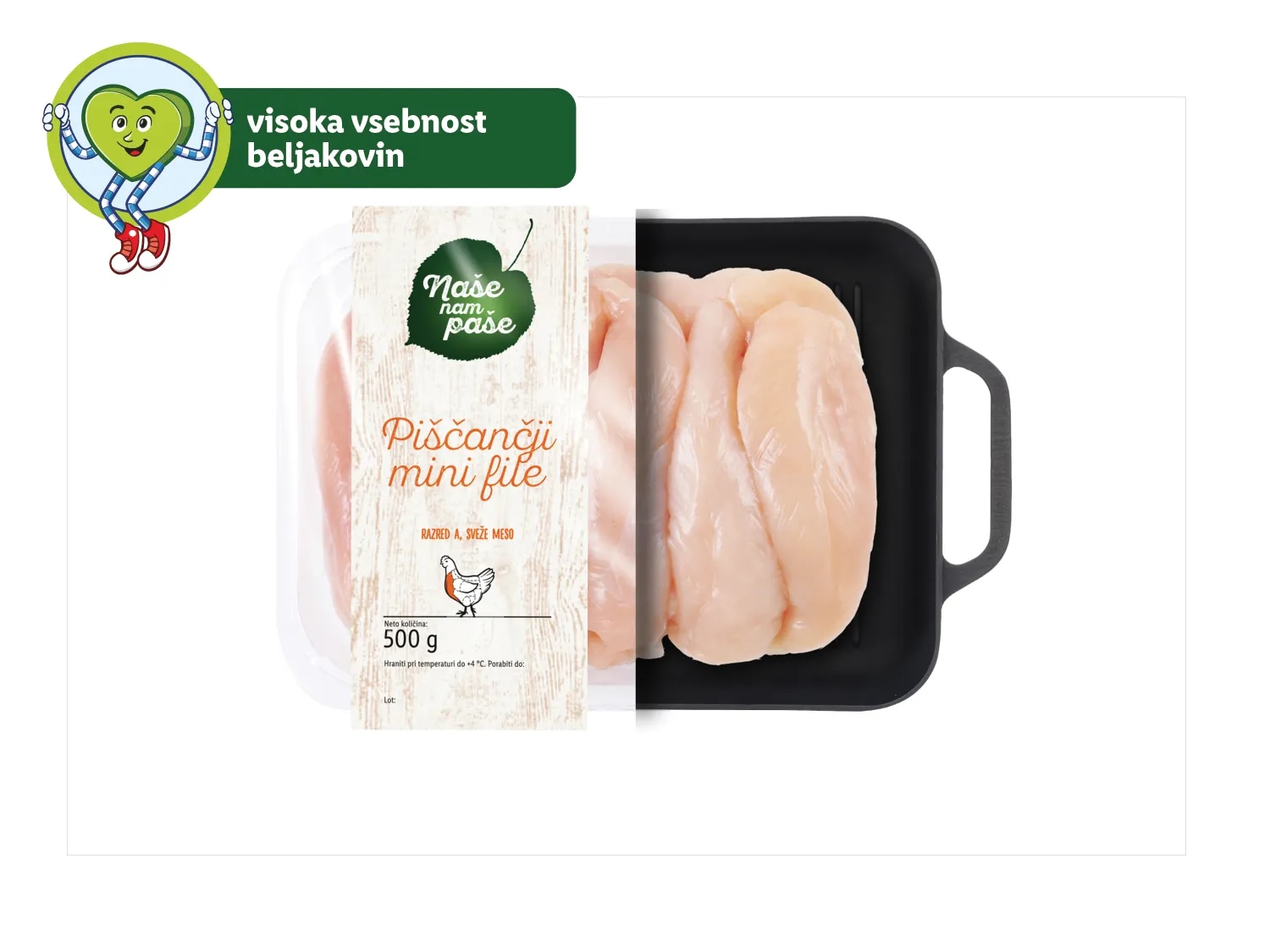 Naše nam paše Svež piščančji mini file 500 g