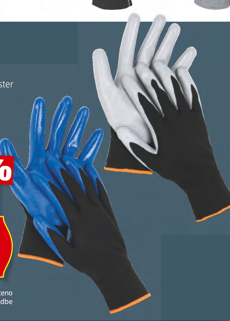 Delovne rokavice 5 parov - Akcija v trgovini Hofer