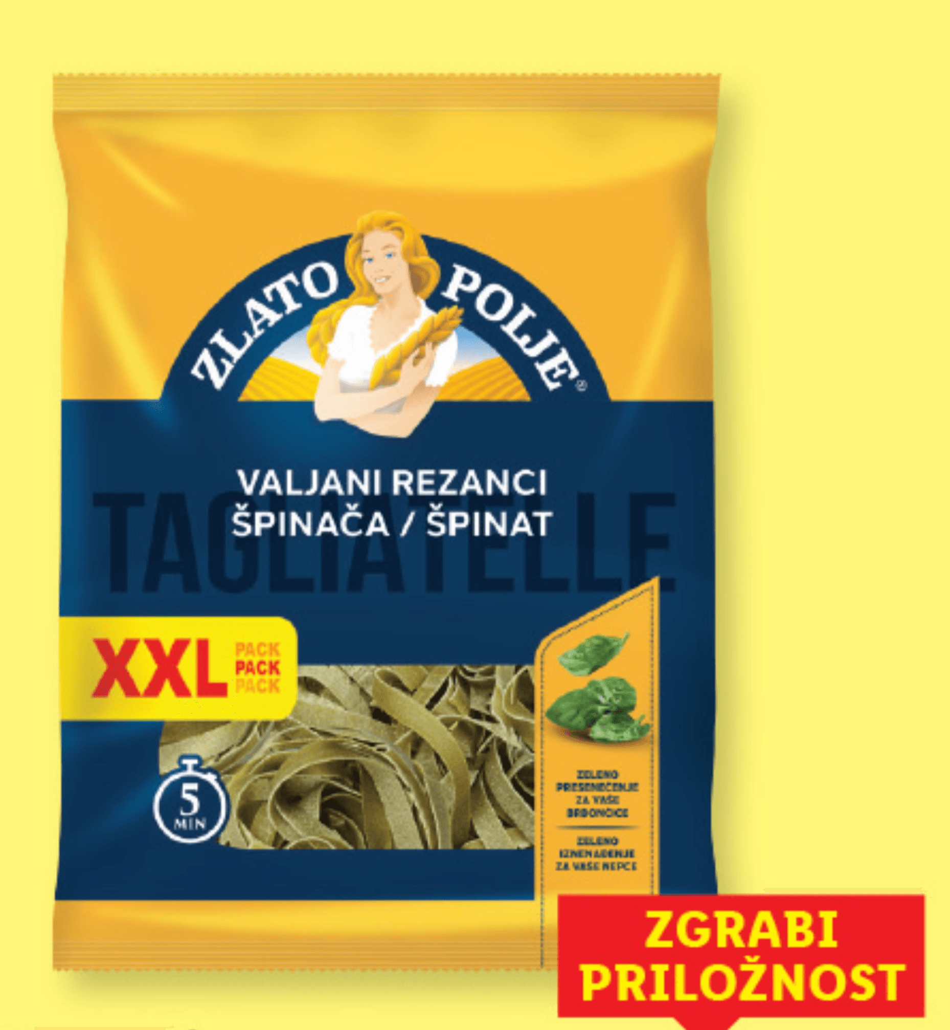 Zlato polje Valjani rezanci XXL 500 g