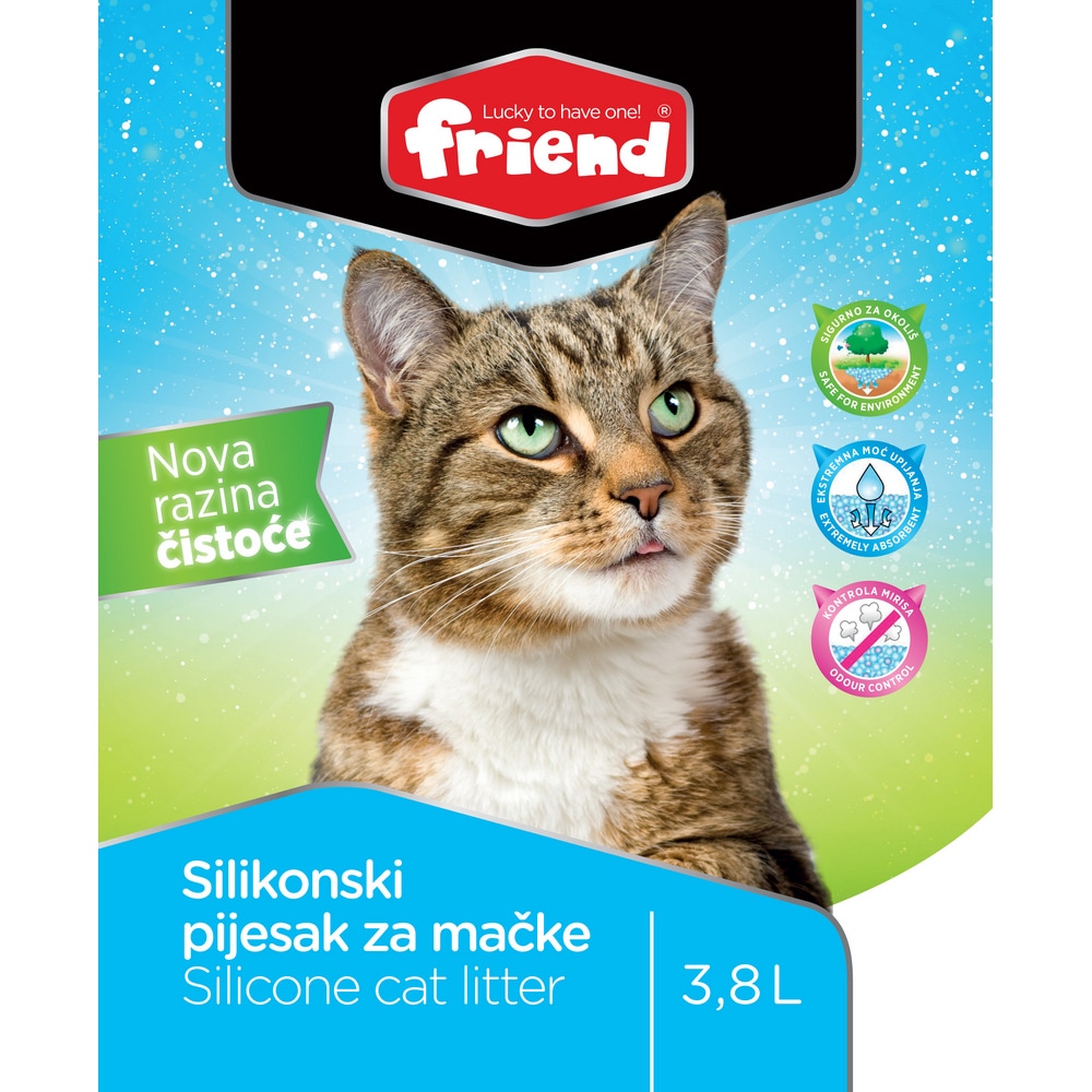 Silikonski posip za mačke FRIEND 3,8 l