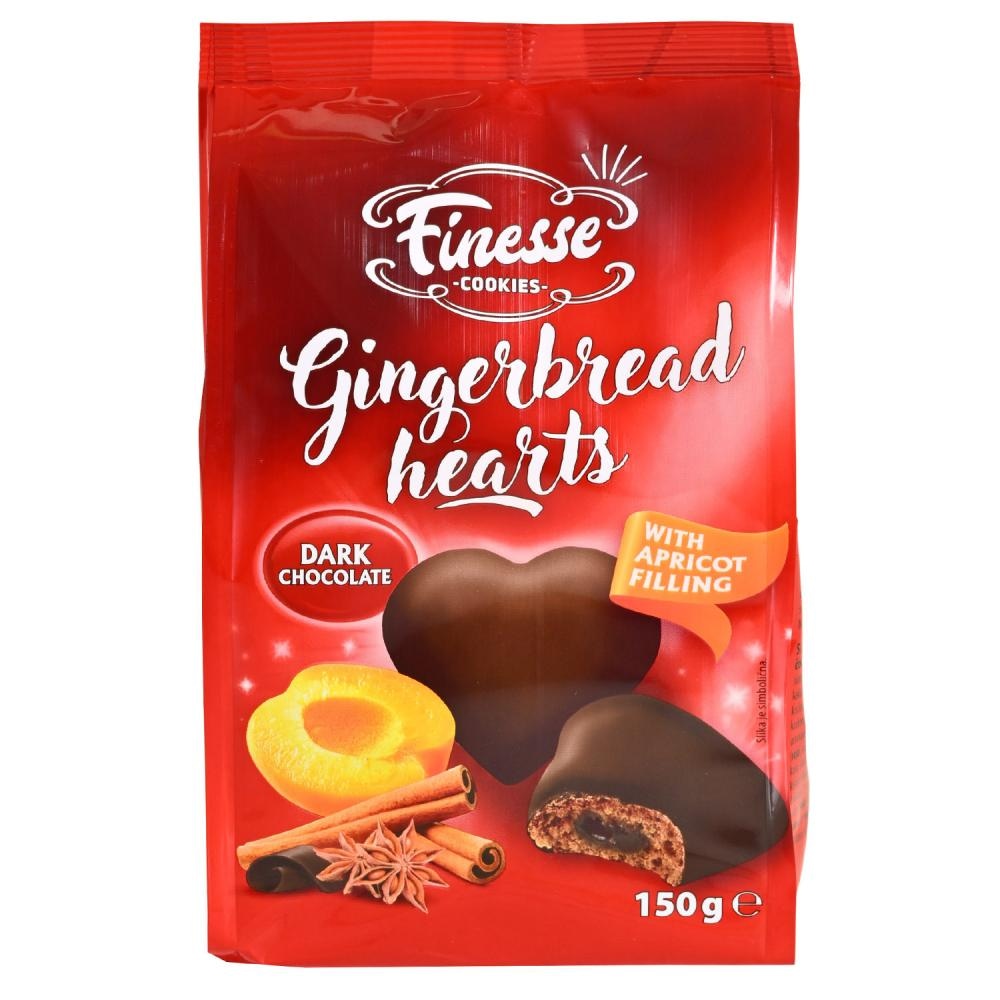 Medenjaki Finesse Gingerbread hearts 150 g