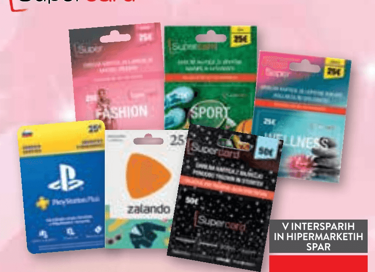 Darilne kartice Supercard - Akcija v trgovini Spar