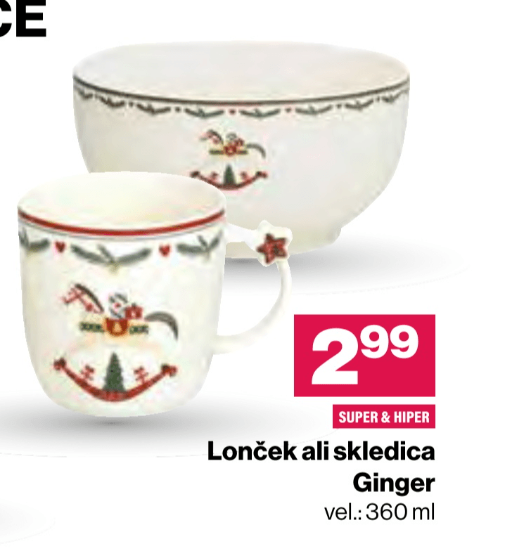 Lonček ali skledica Ginger 360 ml