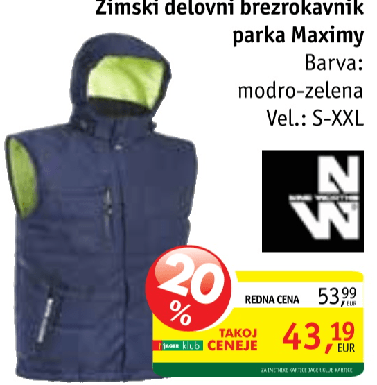 Zimski delovni brezrokavnik parka Maximy
