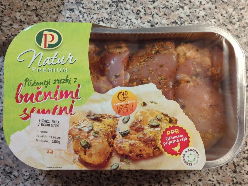 Zrezek z bučnimi semeni Perutnina Ptuj Natur Premium 600 g