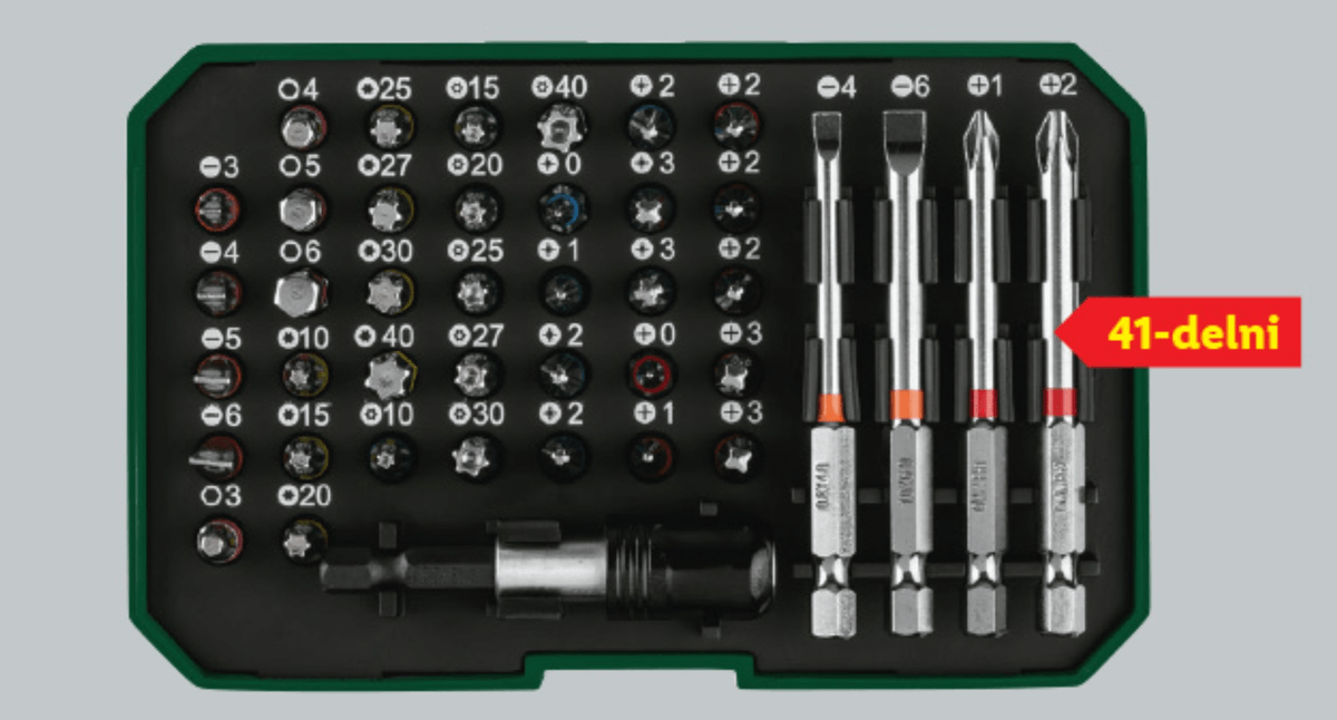 PARKSIDE Komplet vijačnih nastavkov 41-delni - Akcija v trgovini Lidl
