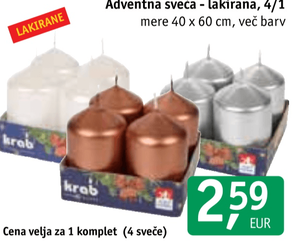 Adventna sveča 4 kom