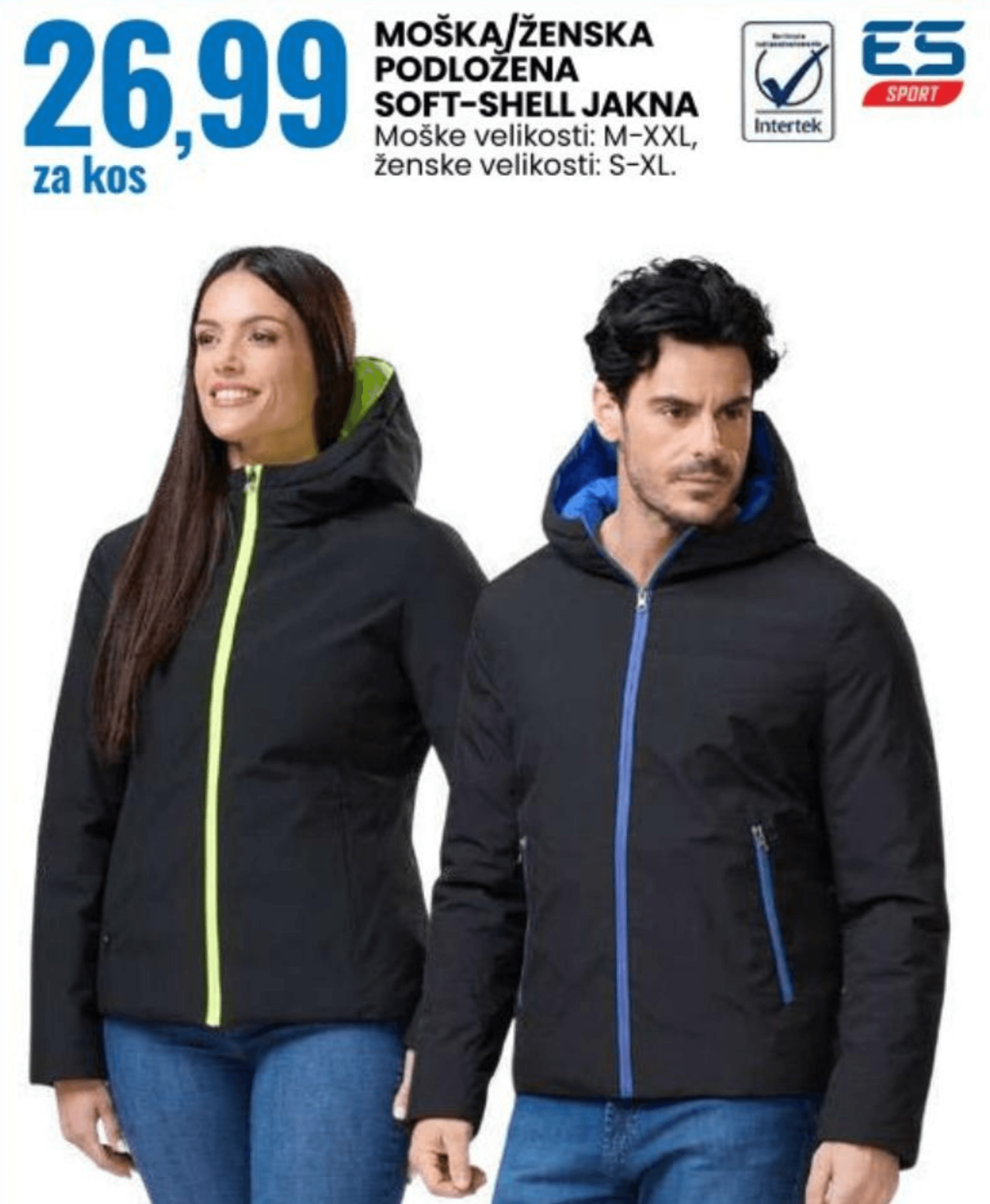 Moška/ženska podložena soft-shell jakna