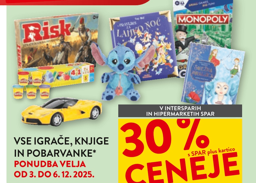 Igrače, knjige in pobarvanke