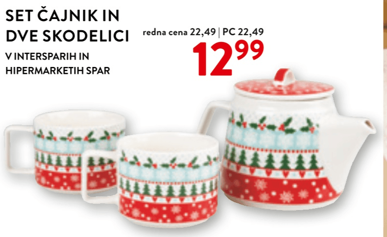 Set čajnik in dve skodelici