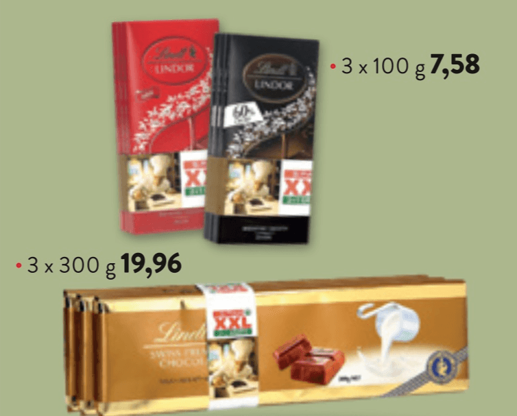 ČOKOLADA LINDOR 3 x 100 g