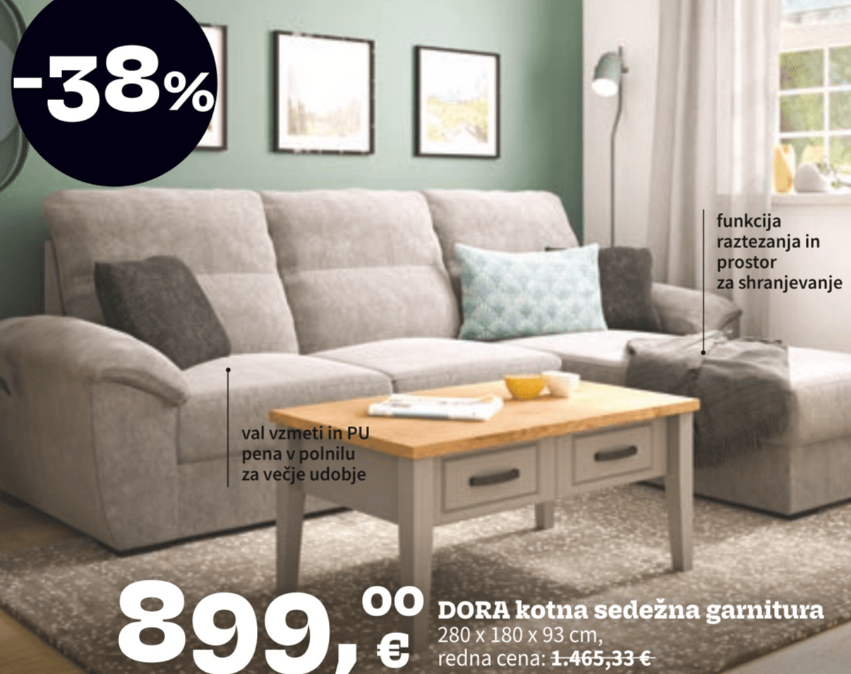 DORA kotna sedežna garnitura