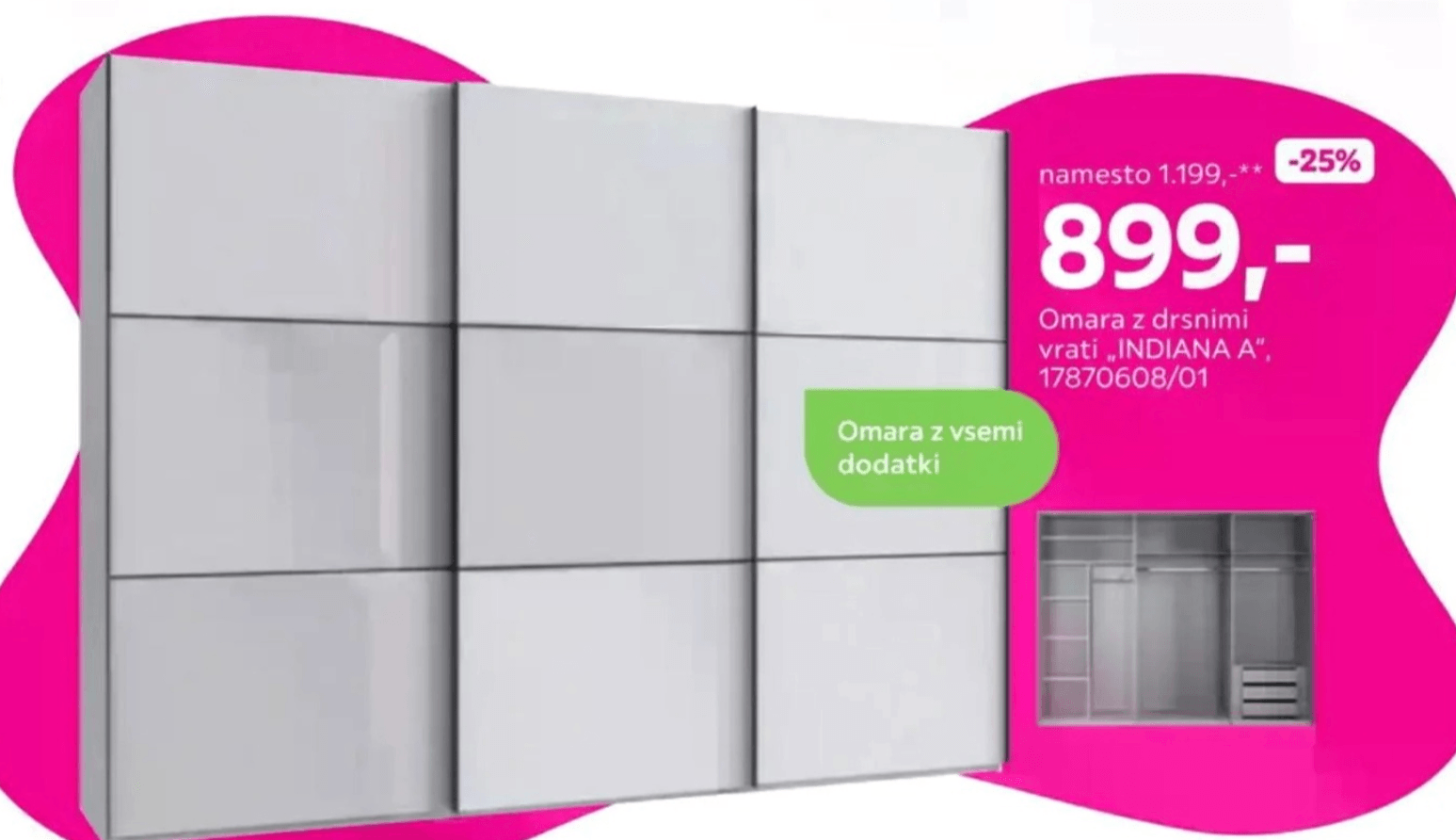 Omara z drsnimi vrati INDIANA A