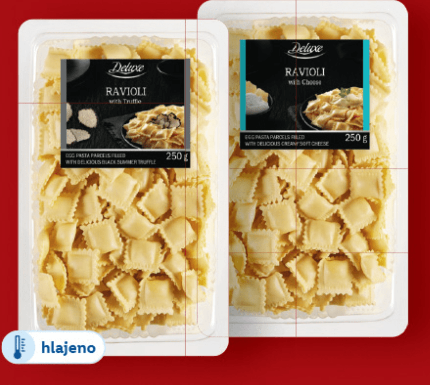 Deluxe Sveže polnjene testenine Ravioli 250 g