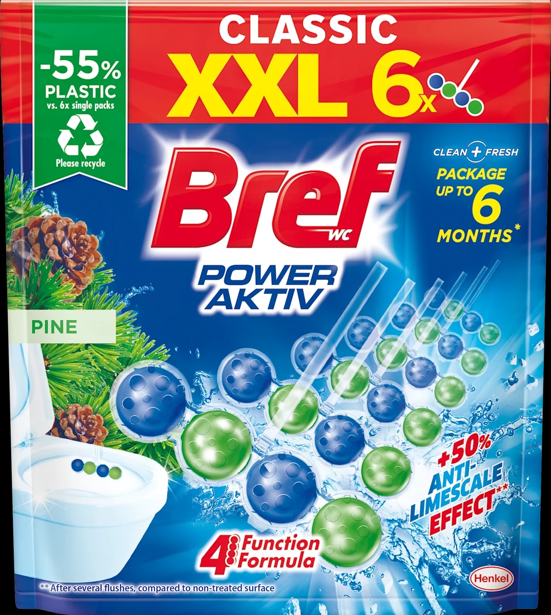 Bref Power Aktiv obešanka za WC školjko 6 x 50 g