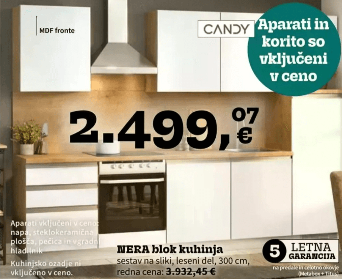 NERA blok kuhinja - Akcija v trgovini Prima
