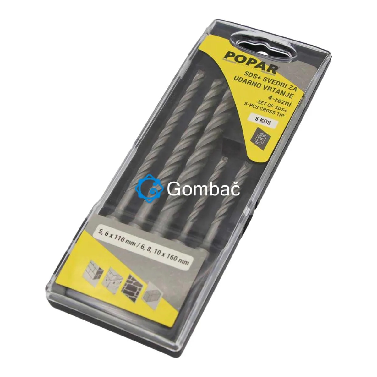 Svedri za udarno vrtanje SDS-PLUS 6 delna garnitura