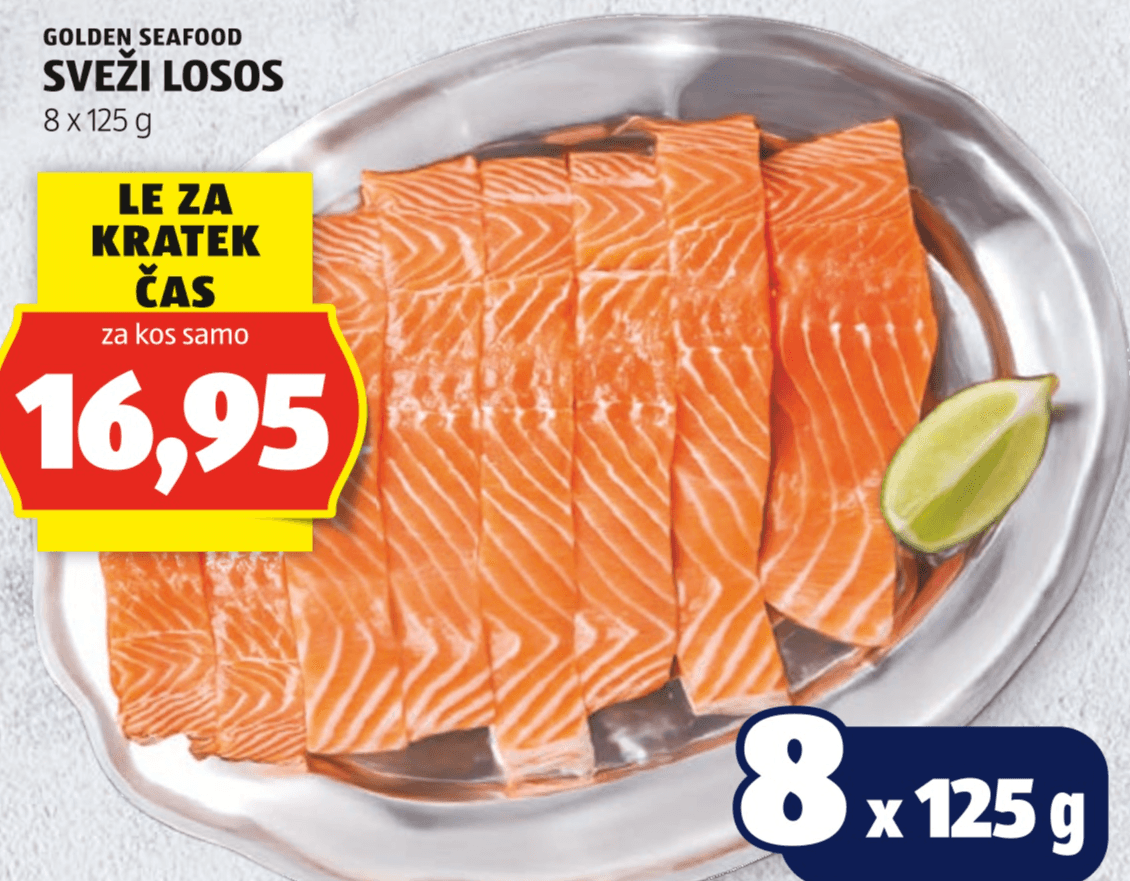 Golden Seafood Sveži Losos 8 x 125 g