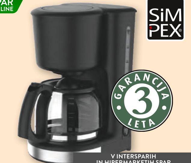 Kavni aparat Simpex - Akcija v trgovini Spar