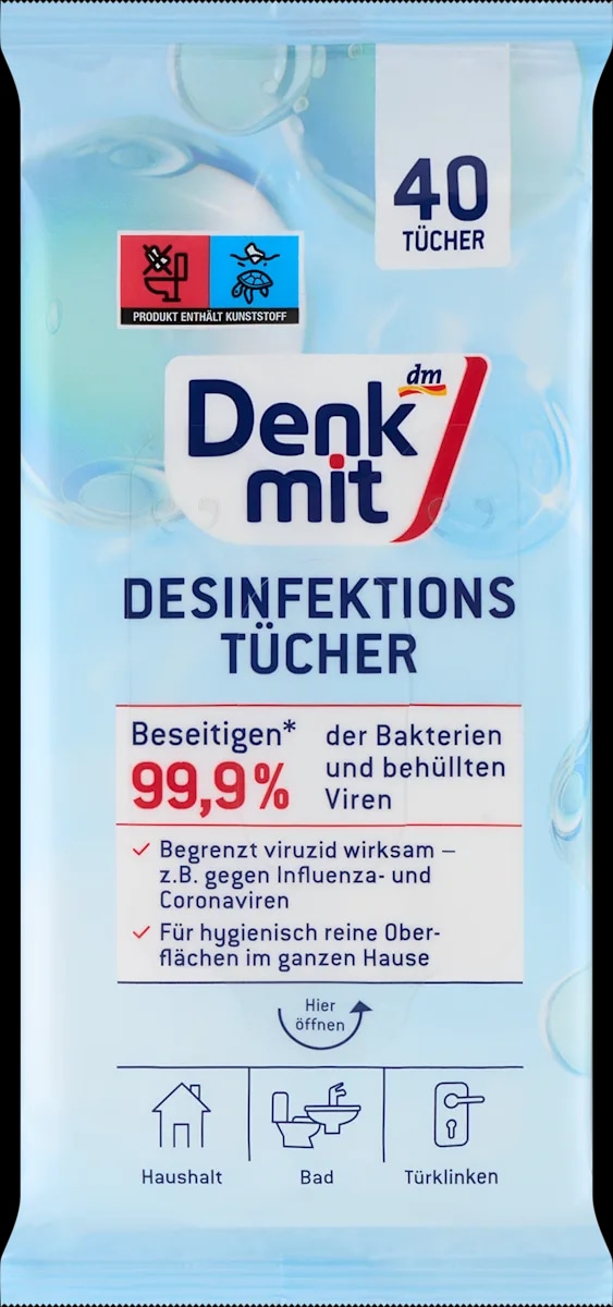 Denkmit dezinfekcijske krpice 40 kosov - Akcija v trgovini Dm